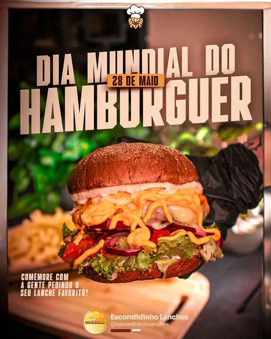 Post do Dia Mundial do Hambúrguer — Escondidinho Lanches